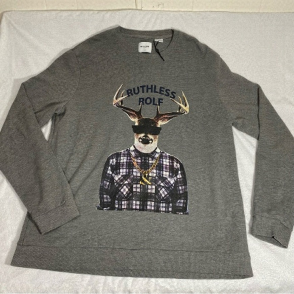 Only & Sons Ruthless Rolf Christmas Crewneck Sweater L NWOT